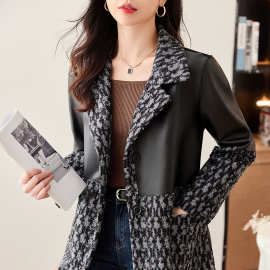 2023新款双面穿海宁皮衣中老年冬季中长款风衣时尚皮外套皮毛一体