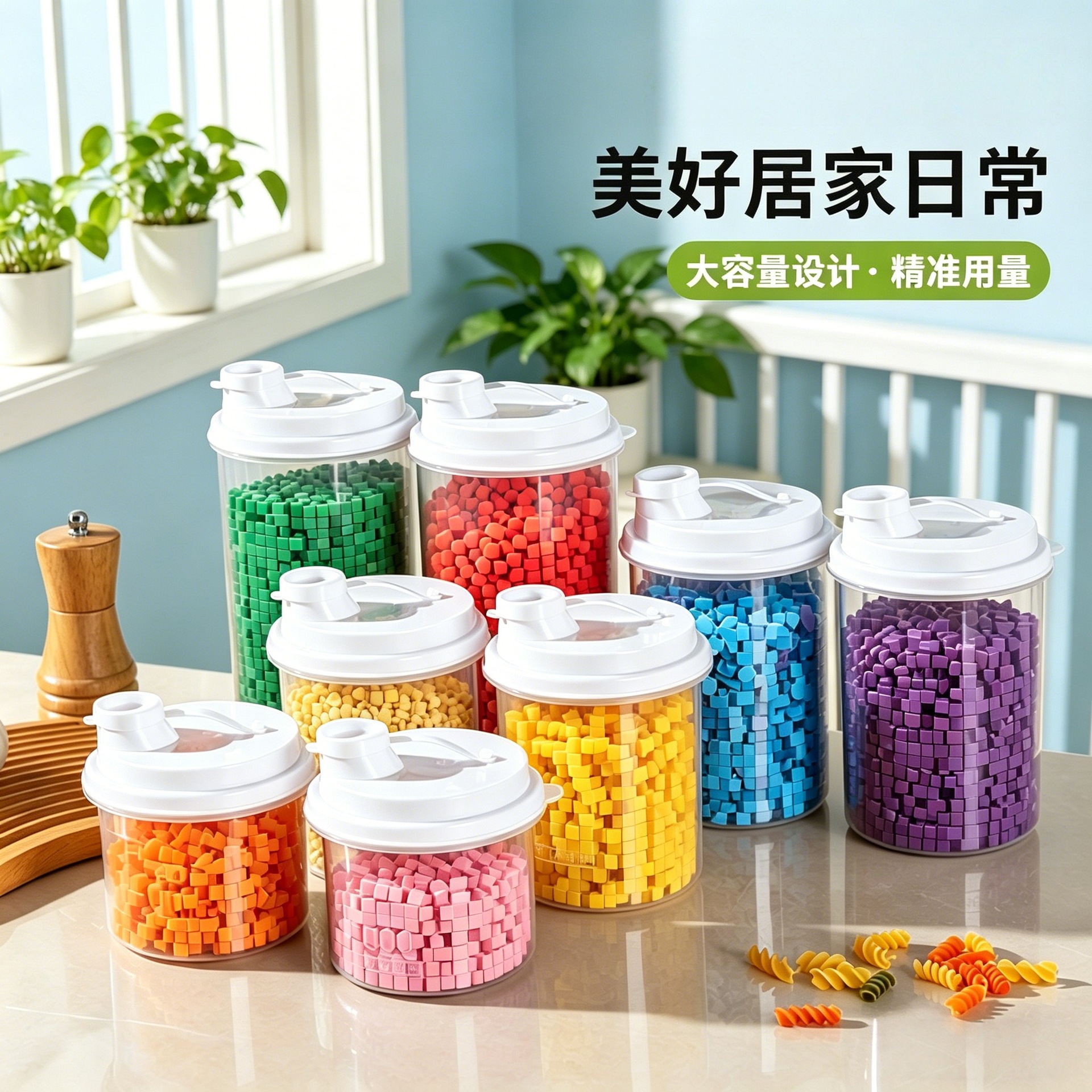 Multi-Purpose Storage Bottles with Scale Markings for Sorting and Storing Beads, Handmade Set with Large Capacity Storage Containers