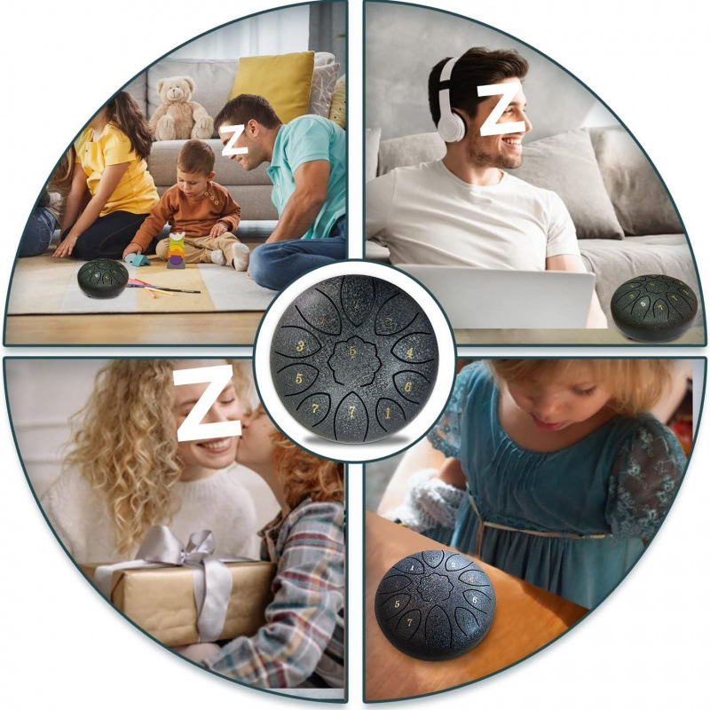 Drum etéreo de pulgada sonido mini pulgada sonido de niños de iluminación estudiantes instrumentos musicales tambor lengua de acero principiantes Aliexpress