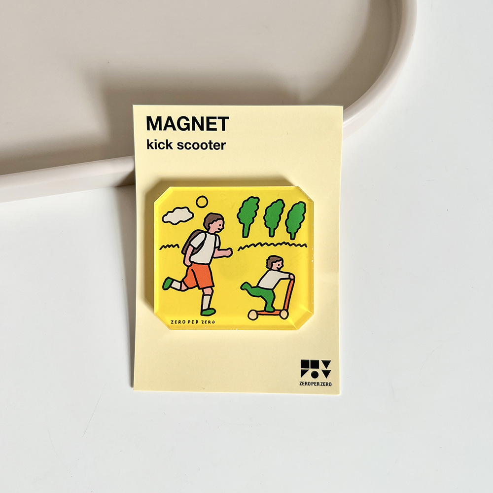 Corea del Sur zeroperzero familia ilustración de padres e hijos pegatinas de refrigerador acrílico imán magnético pegatinas de fotos