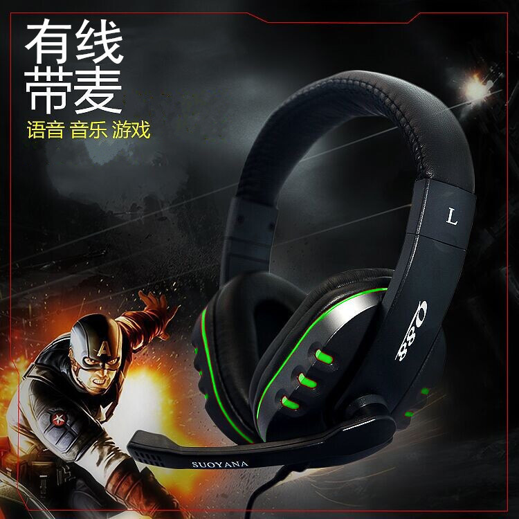 Yushuo Over-Ear Computer Headphones Wired Headset Gaming Headset with Microphone for Sound Positioning Mobile Phone Headphones