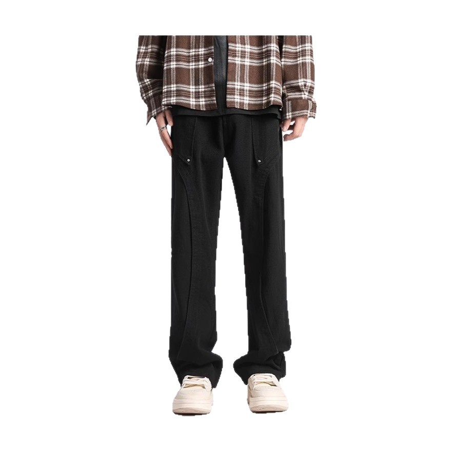 Men's Slim Fit Workwear Jeans High Street Style Trendy Casual Trousers Versatile Denim Pants_mkmklike.com