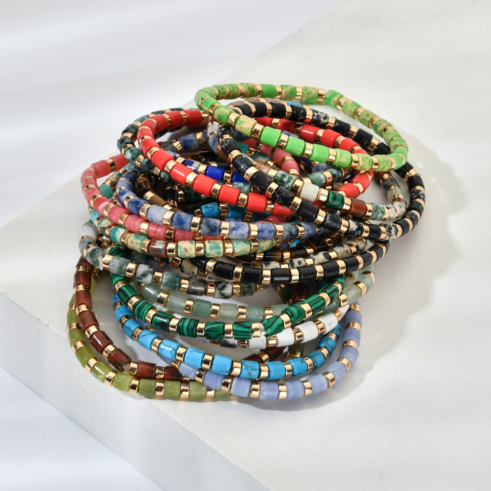 10g Weight Bracelets Classification Natural Stone Chain Material Beaded Chain Chain Type 1 Piece Quantity Daily Occasion natural stone, Agate Material Geometric Pattern All Seasons Season Women's Gender Ethnic Style Style Ethnic Style Geometric Natural Stone Agate Beaded Chain Bracelets In Bulk 22