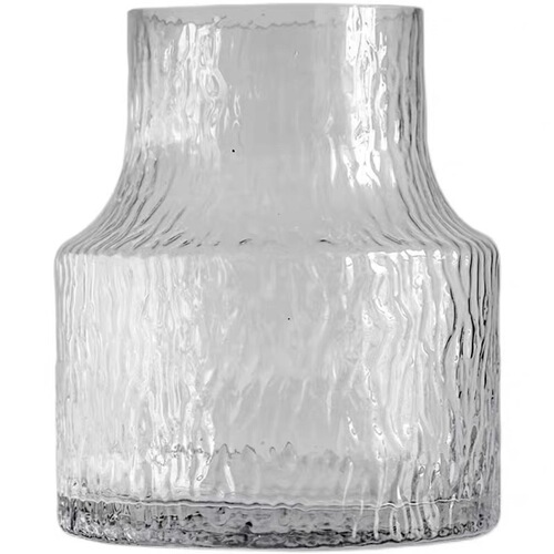 Finnish Glacier Vase Nordic Light Luxury Minimalist Transparent Glass Flower Water Cultivation Decorative Vase Dining Table Flower Arrangement Ornament