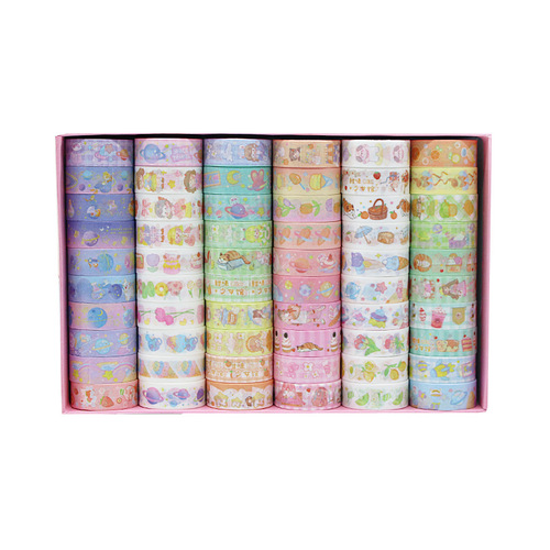 Cartoon Washi Tape 60 rolls DIY decorative tape sticker painting material cute children's stationery handbook gift box