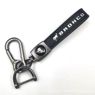 Other Automotive Exterior Supplies, Logo Leather Keychain Pendant - fierce-horse-matt-gunmetal-lambskin-hanging-clock