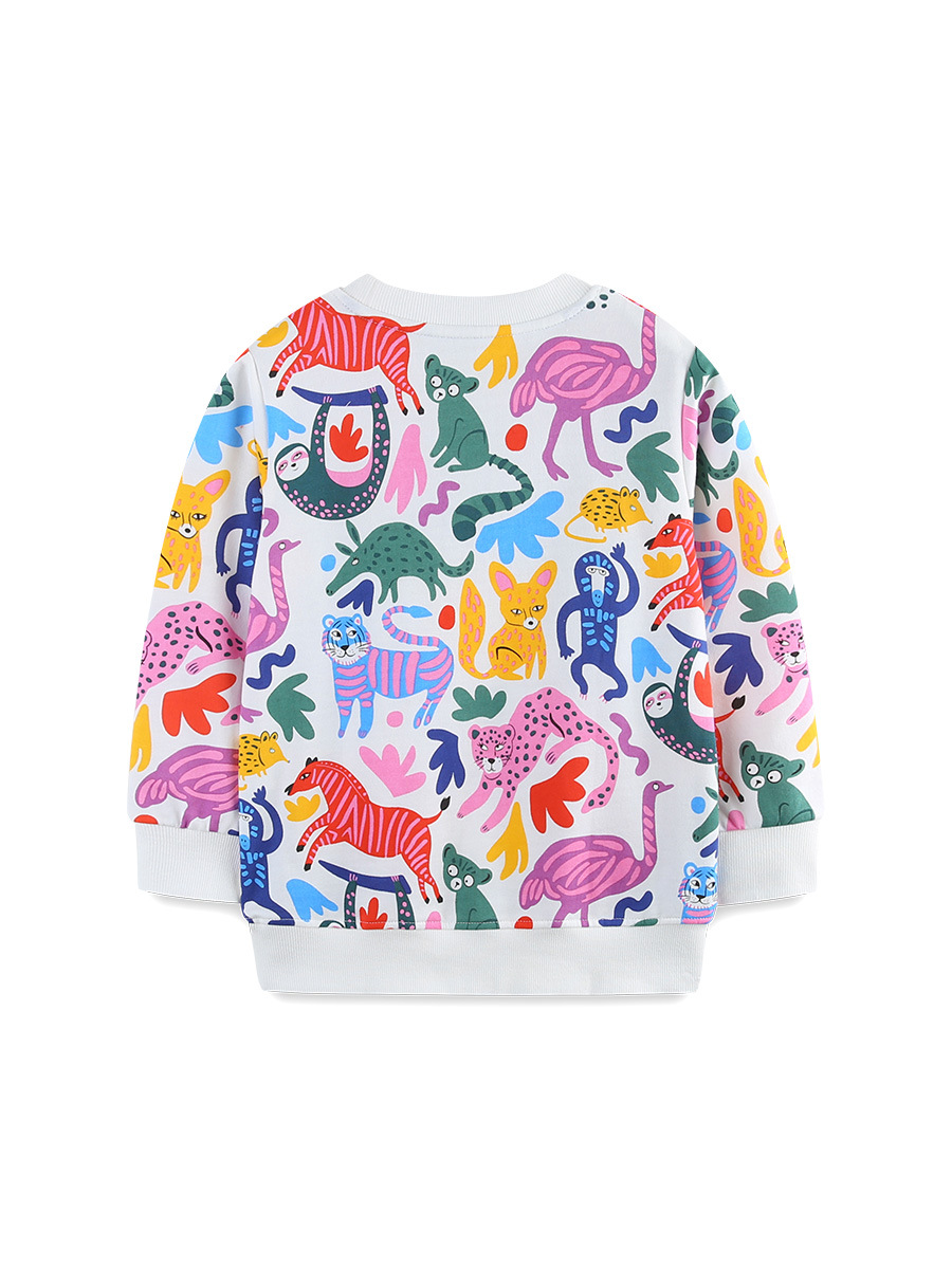 Nuevos productos de estilo europeo y americano para niñas suéteres de punto de algodón para bebés de otoño sudaderas de manga larga blusas deportivas para niñas