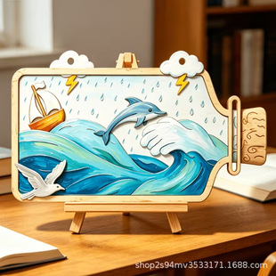 �ļ������L����ľ��Ư��ƿ����b�DIY�T�f��ɫ���෫������ˇ