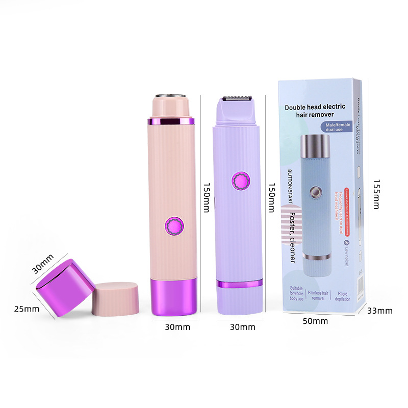Double-Blade Body Shaver for Private Areas, Electric Hair Remover for Armpit Hair and Leg Hair, Dual-Head Shaver for Private Areas