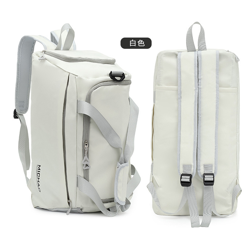 Bolsa de fitness, bolsa de viaje de gran capacidad, bolsa de ejercicio de entrenamiento de separación de seco y húmedo, bolsa de viaje de corta distancia de almacén de zapatos independiente para mujer