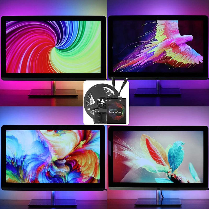 Streamer tira de luz de color mágico ambibox pantalla de visualización de la computadora de fondo síncrono barra de luz cambio de color automático color mágico