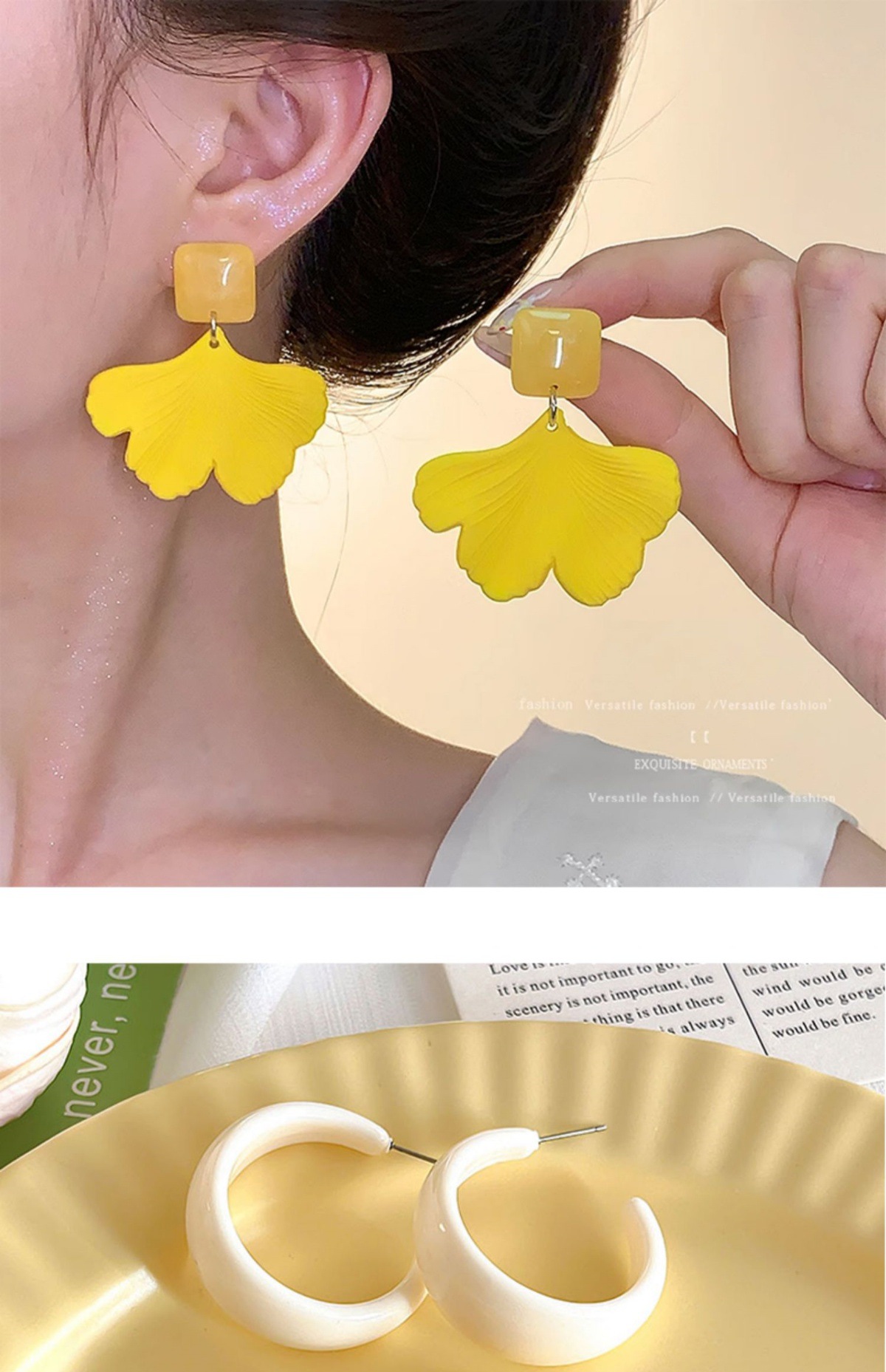 Geometric Pattern 1 Pair Cute Sweet Geometric Alloy Resin Drop Earrings Ear Studs
