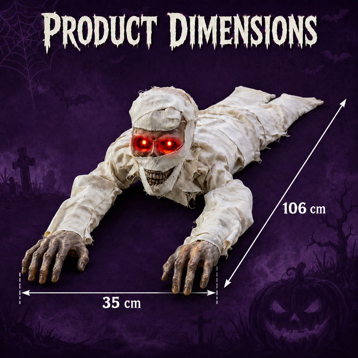 Halloween nuevos productos eléctricos fantasmas rastreadores decoración accesorios juguetes decoraciones accesorios terror transfronterizos lámpara de calabaza