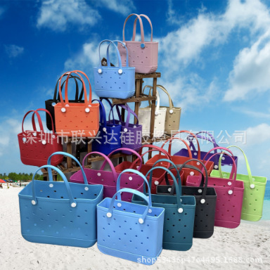 bogg bag large and medium small size beach bag handbag EVA outdoor basket bag tote bag Amazon European and American fashion