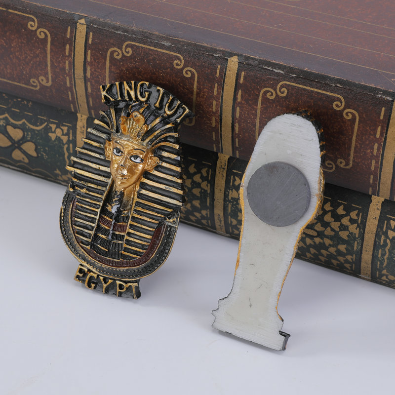 (2개) 국경 간 이집트 냉장고 자석 3 차원 페인트 고양이 신 수지 냉장고 마그네틱 스티커 외국 관광 명소 기념 선물