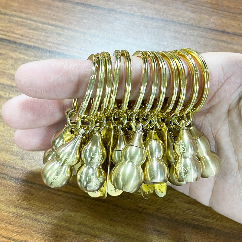 黄铜十二生肖空心葫芦出入平安钥匙扣挂饰汽车挂件工艺品厂家批发