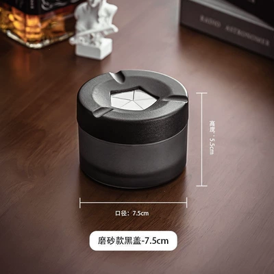 new stylish model, Car ashtray - matte-black-cover-stylish-ashtray-rotating-smoke-extinguisher