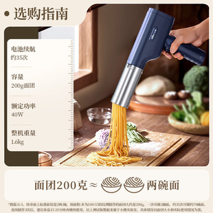 Bear Noodle Machine for Home Use, Household Noodle Press, Wireless Handheld Noodle Press with 5 Types of Noodle Molds Ymj-K40Z7