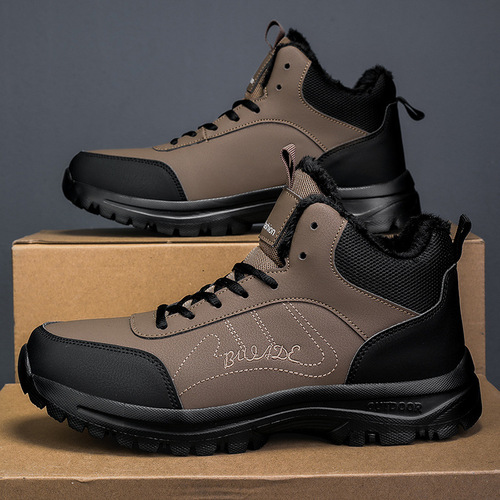Men's Winter Snow Boots New Arrival with Fleece Lining, Warm Insulation, Mid-Cheel, Outdoor Slip-Resistant Casual Cotton Shoes