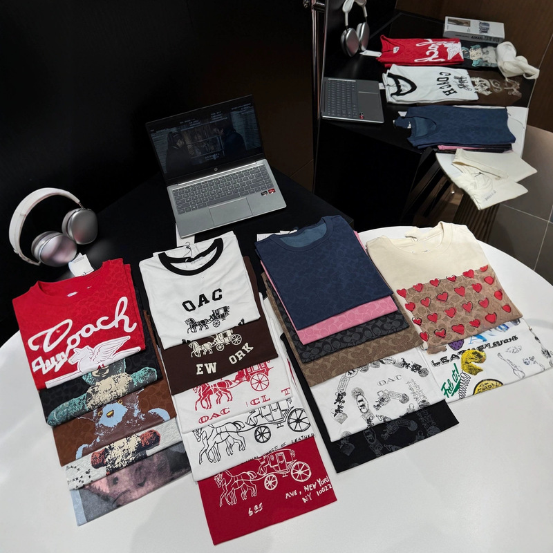 Ch Koujia 26 New Eleven-Piece Collection of Couple's Style Pure Cotton 230g High-Quality T-Shirts