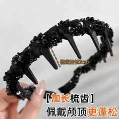 パリプリンセスヘッドバンド、新しい軽い高級ヘッドバンド、気質、高頭蓋、小さな香り、手作りビーズ歯付き洗顔ヘッドバンド
