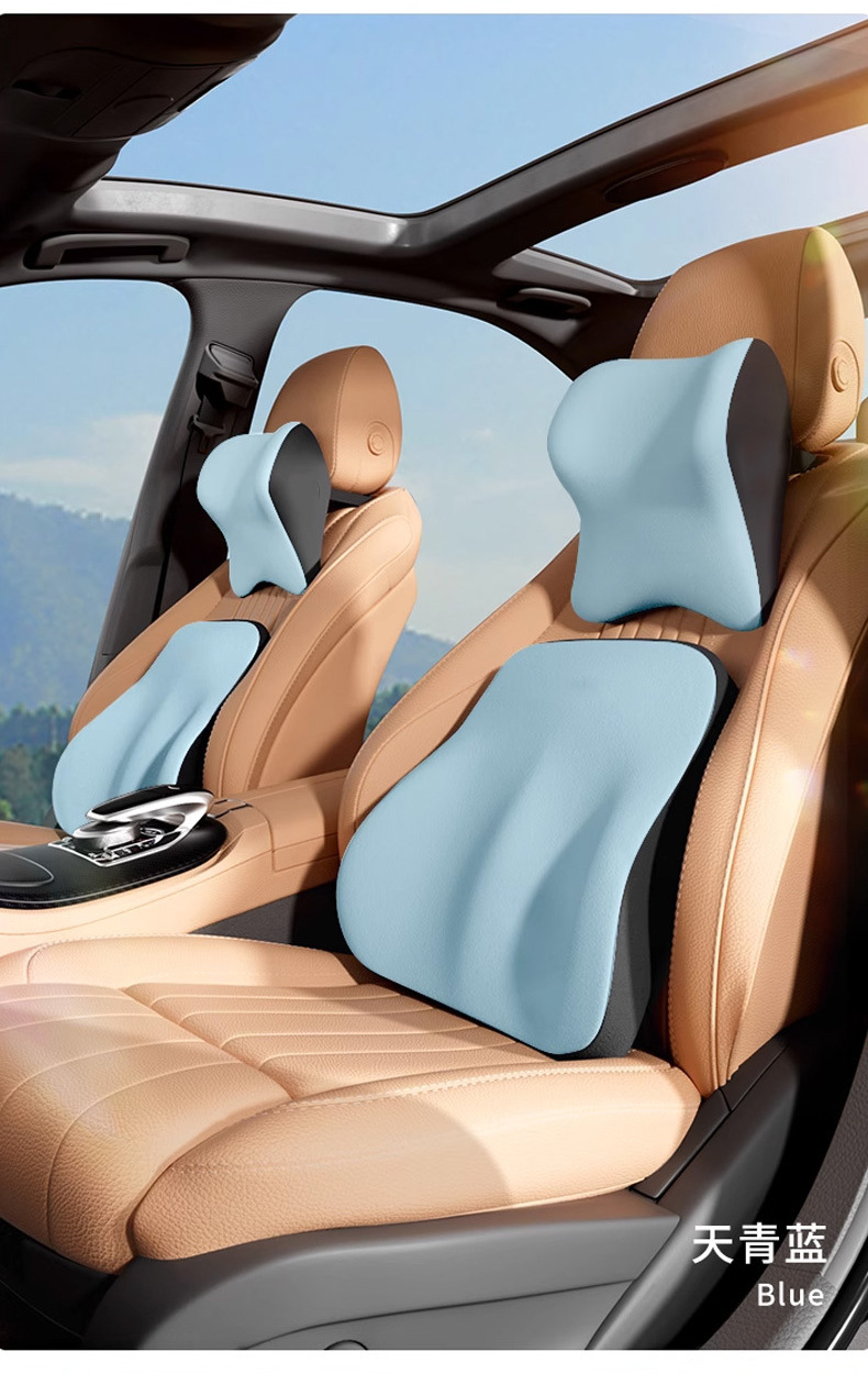 Cross-Border Car Headrest, Universal Car Lumbar Support for All Seasons, Memory Foam Lumbar Support, Car Pillow, Sedentary Car Neck Pillow
