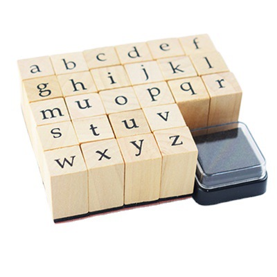 Diario del estudiante letras mayúsculas y minúsculas sello de madera inglés sello de maestro multifuncional