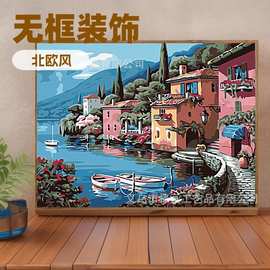 diy数字油画无框画 带框画 卷包画 国内外贸特姆亚马逊淘宝速卖通