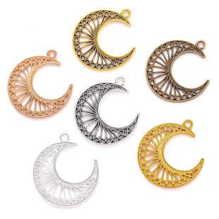 Cross-border DIY alloy jewelry accessories moon pendant bracelet keychain decorative pendant L637