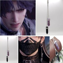 恋与深空祁煜深海成诺深海醉金同款耳坠 天然石六角柱吊坠耳环cos