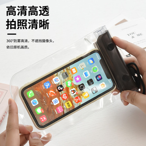 Waterproof phone case lanyard, neck strap, fluorescent PVC transparent phone waterproof swimming drift diving protective bag for wholesale