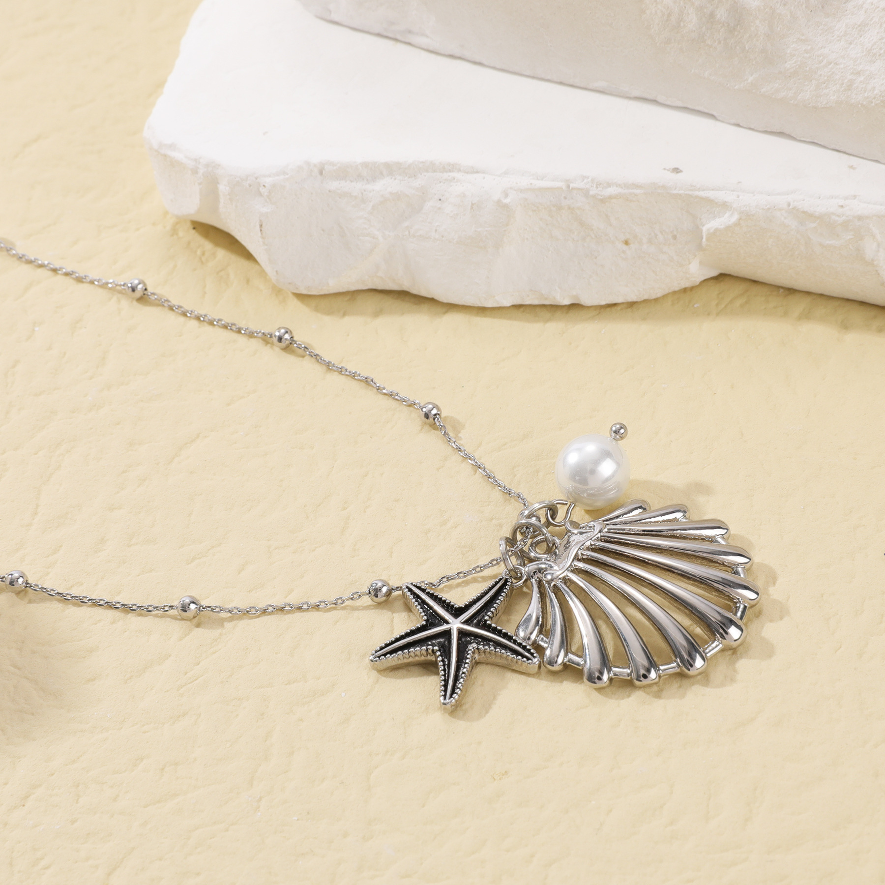 Starfish Shell Beach Copper Pendant Necklace Plating Lobster Trigger Clasp Closure display picture 7