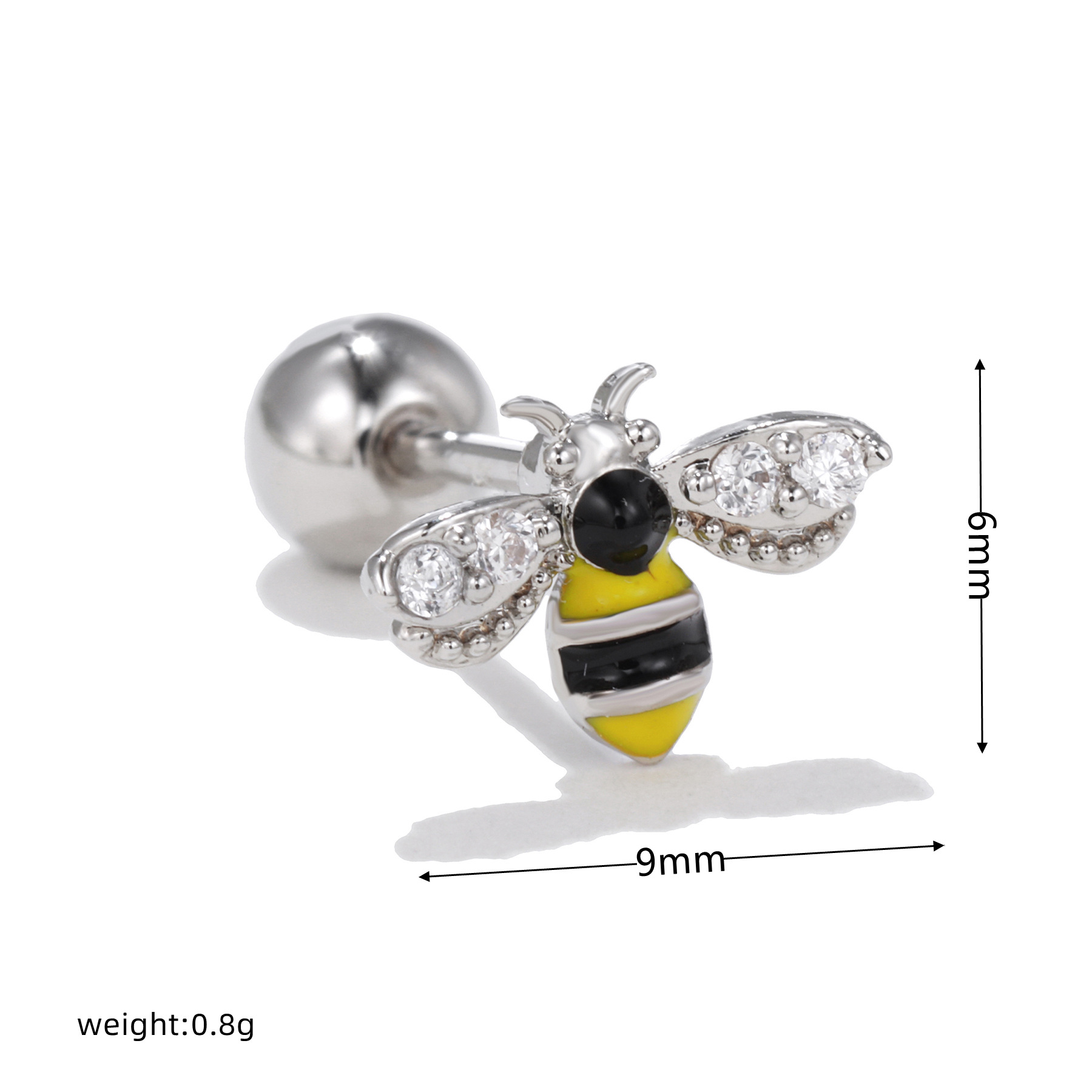 Fashion Star Brass Inlay Zircon Ear Studs 1 Piece