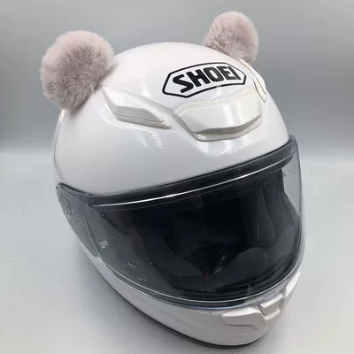 Motorbike Male and Female Riders — Motosiklet dəbilqələri - gray-oval-bear-ears