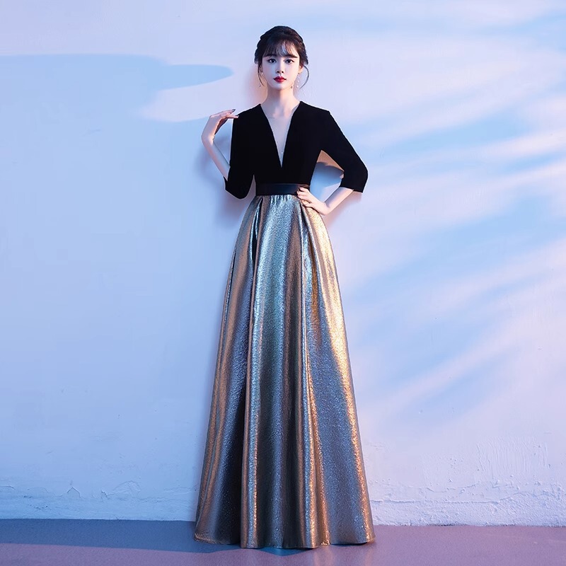 Chorus Performance Dress for Women 2026 New Summer Long Dress Fashionable Style for Conductor Reciting Poetry Host Chorus