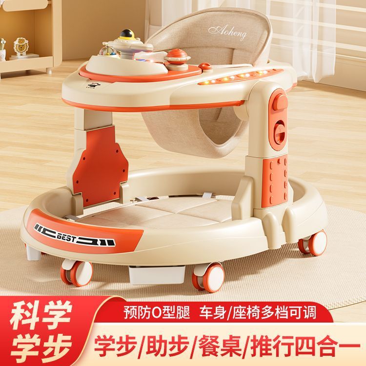 Caminante anti-vuelco bebé empuje manual tres en uno bebé niño caminar multifuncional