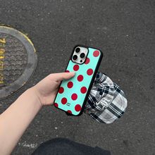 撞色波点适用苹果16pro手机壳ins适用iPhone15promax保护套14日韩