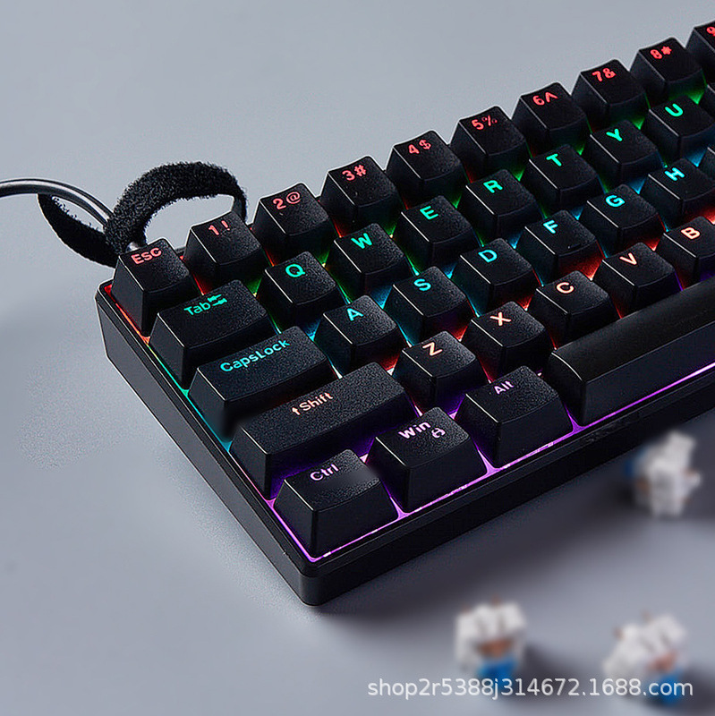 実体工場在庫卸売 61/68キー バックライト付き 有線 メカニカルキーボード 青軸/赤軸 跨境 Amazon|undefined