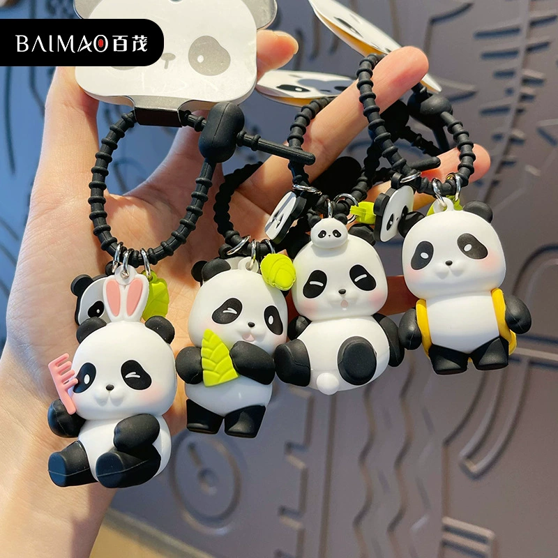 Genuine cartoon cute keychain, doll for beloved for keys, backpack accessory, panda
