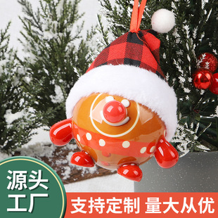 2025 New Product Creative Cartoon Doll Christmas Ball Foam Sticker Cartoon Doll Red Nose Christmas Gift Pendant