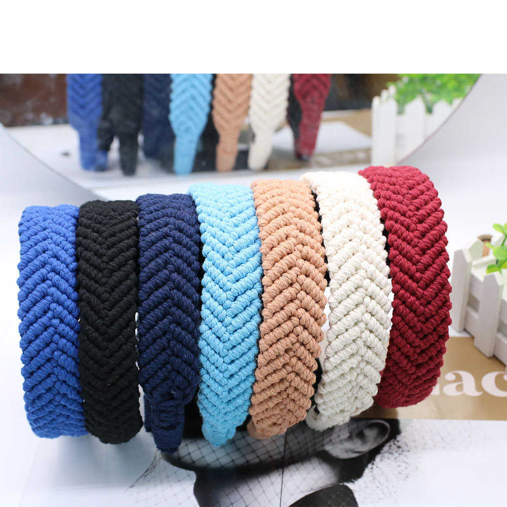 Vintage Style Solid Color Cotton Rope Hair Band display picture 1