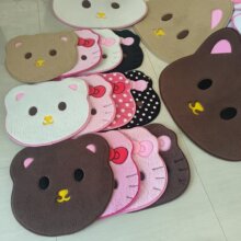 卡通地垫绒面猫咪脚垫卫生间卧室吸水小垫子儿童地毯地垫