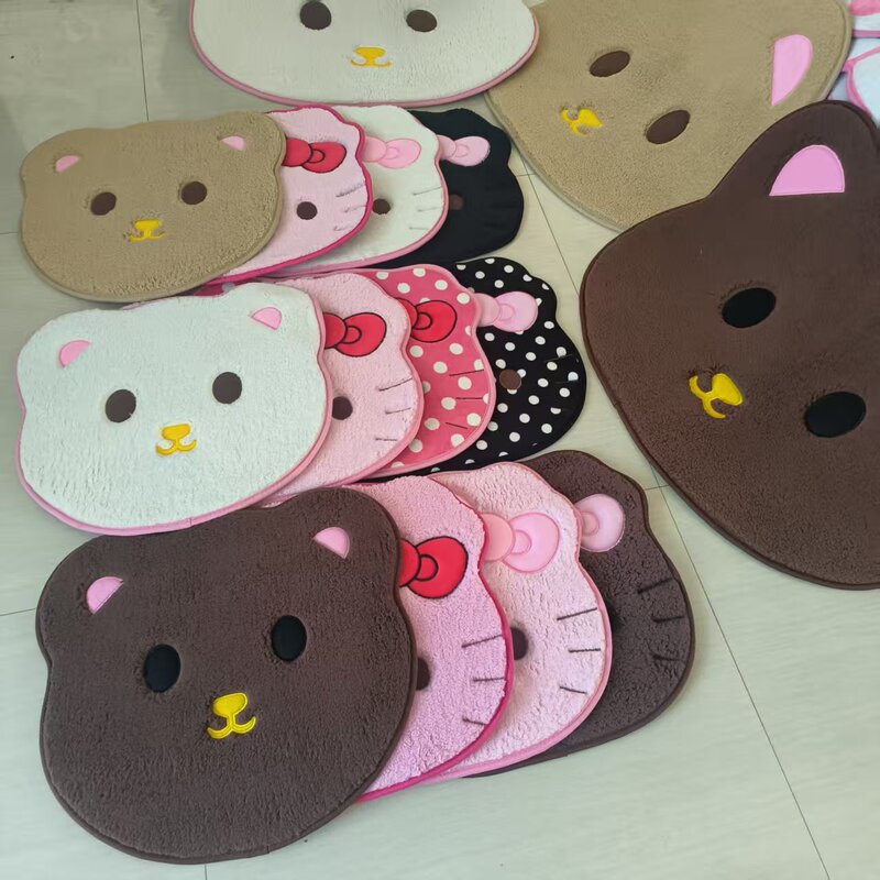 Cartoon Floor Mats, Suede Cat Foot Mats, Bathroom and Bedroom Absorbent Small Mats, Children's Carpet Floor Mats Cartoon Floor Mats, Suede Cat Foot Mats, Bathroom and Bedroom Absorbent Small Mats, Children's Carpet Floor Mats