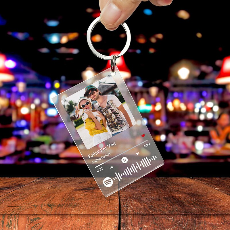 Cross-Border Creative Transparent Photo Stand Acrylic Keychain Anime Personalized Small Pendant Keychain