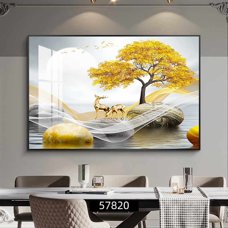 Fulu Meiman decoración de comedor moderno y simple pintura de decoración de la pared de la mesa de comedor de lujo ligera pintura de mural de comedor