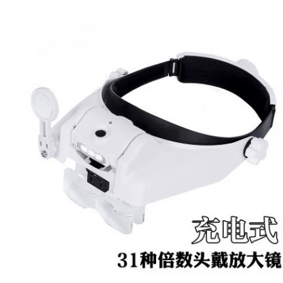 USB аккумуляторная 31 комбинированная несколько 3LED лампа на головном батарейке с увеличительным стеклом, длительный режим ожидания 82000MC