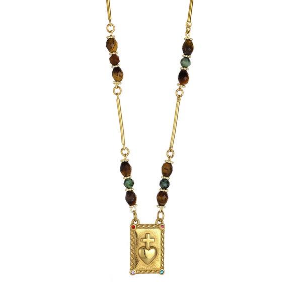 Retro organic necklace stainless steel