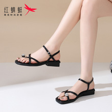 红蜻蜓夏天气质时装凉鞋女款2024新款夏季百搭外穿精致软底不累脚