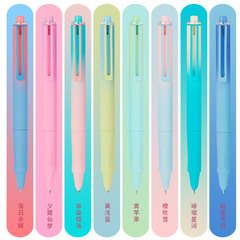 Wanzhuang Student Posture Pen with Morandi Macaron Color Replaceable Ink Cartridge for Practice, High-End Design, Erasable Pen