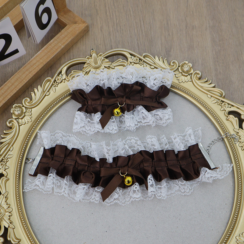 Lolita al por mayor encaje correa de cabello conjunto de clipes de cabello brazalete decoración de Halloween carnaval navidad conjunto de adornos de cabello